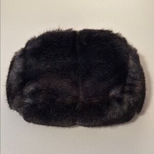 Black Faux Fur zippered bag